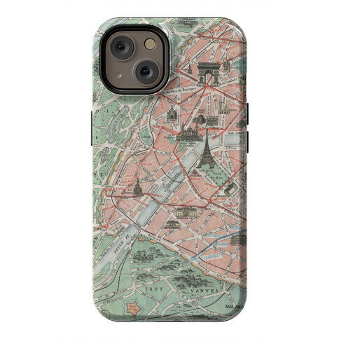 Vintage Paris Map Phone Case